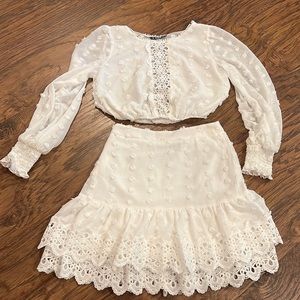 White Top Skirt Set XS